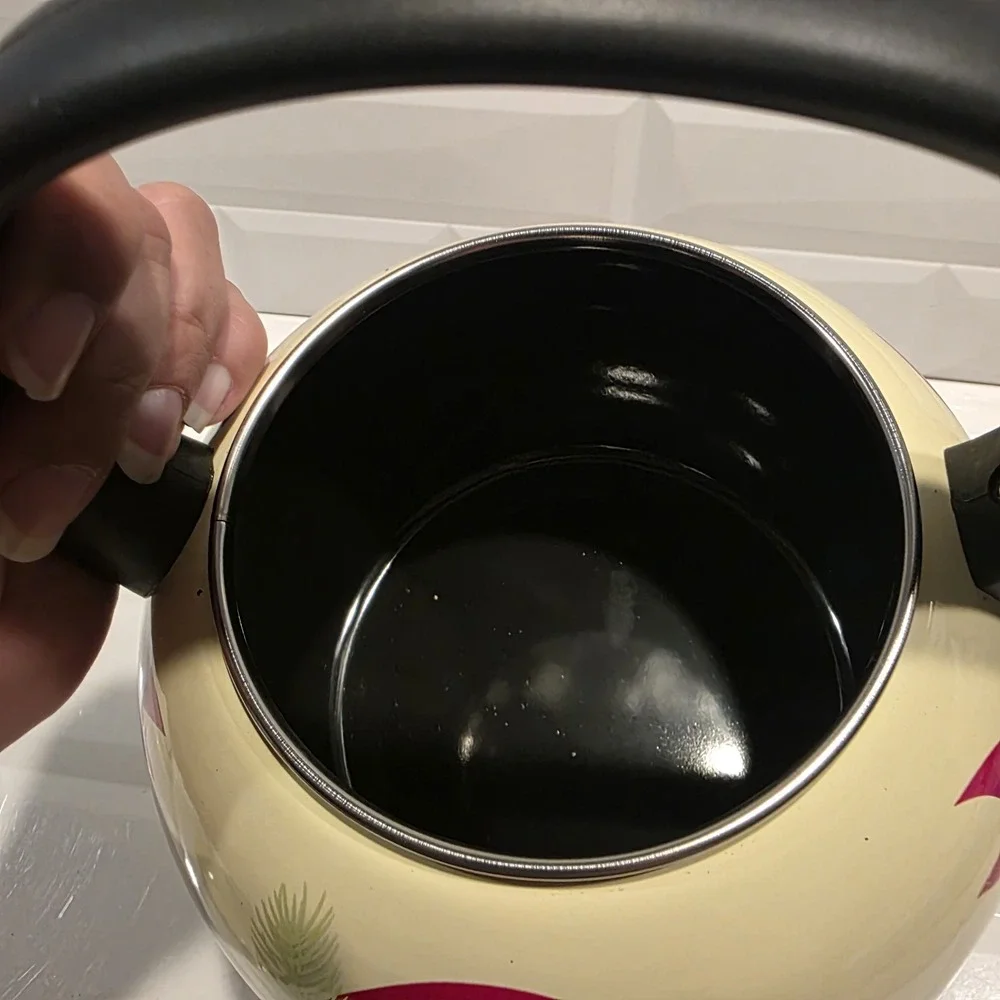 HTF Temp-tations Red Cardinal Whistling Tea Kettle Teapot  Stovetop NEW